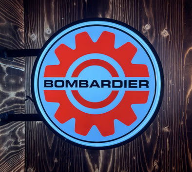 Bombardier 20" Two Sided LED Flange Sign Design #F7160