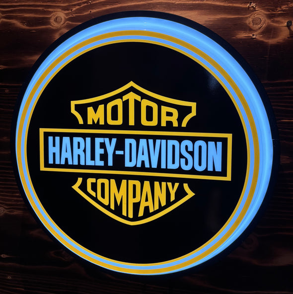 Harley Davidson 18" Backlit LED Button Sign Design #W5061