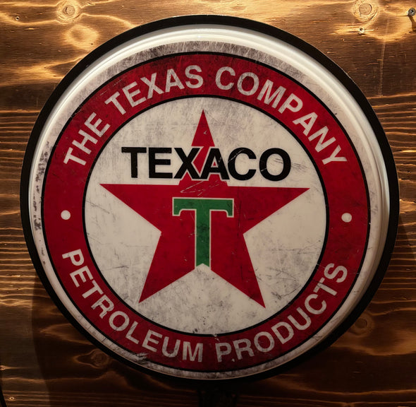 Texaco 18" Backlit LED Button Sign Design #W5008