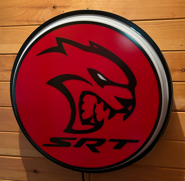 SRT Hellcat 18” Backlit LED Button Sign Design #W7126