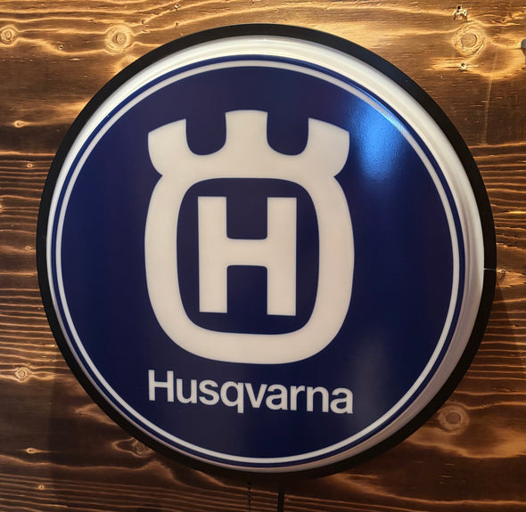 Husqvarna 18" Backlit LED Button Sign Design #W5060