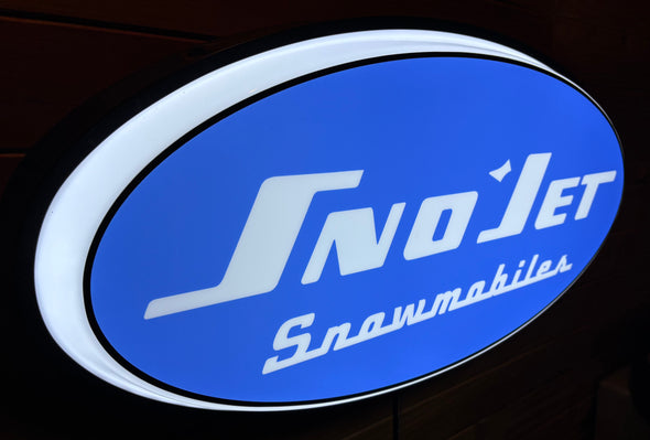 Sno-Jet Snowmobiles 32” Backlit LED Oval Sign Design #V7218