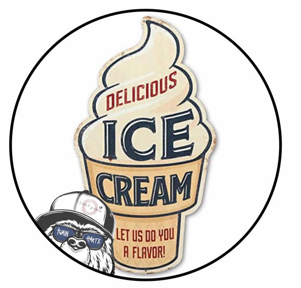 Delicious Ice Cream Custom Designed 20" Fixed Flange Sign