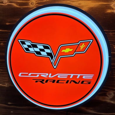 Corvette Racing 18" Backlit Button Sign Design #W7205
