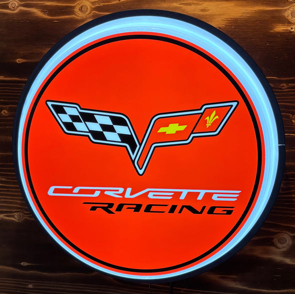 Corvette Racing 18" Backlit Button Sign Design #W7205