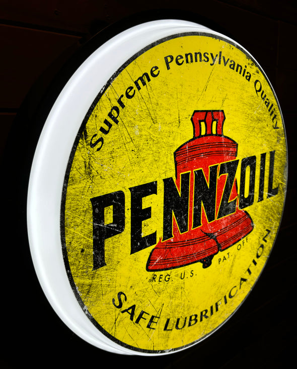 PENNZOIL 18" Backlit LED Button Sign Design #W7106
