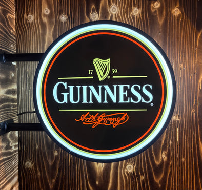 Guinness 20" Two Sided LED Fixed Flange Sign Design #F5056