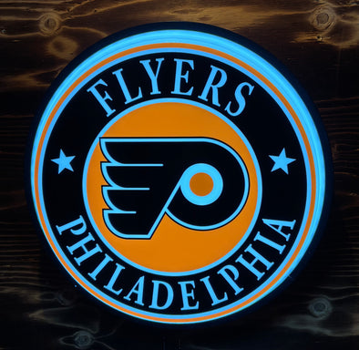 Philadelphia Flyers 18" Backlit LED Button Sign Design