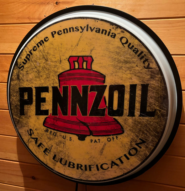 PENNZOIL 18" Backlit LED Button Sign Design #W7106
