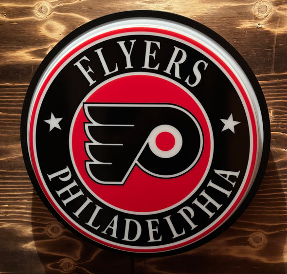 Philadelphia Flyers 18" Backlit LED Button Sign Design