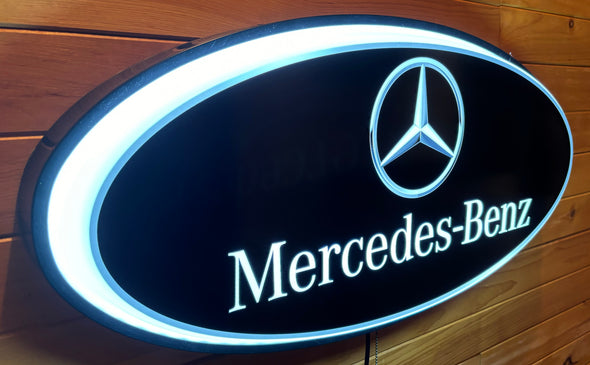 Mercedes 32" Backlit LED Oval Sign Design #V7215