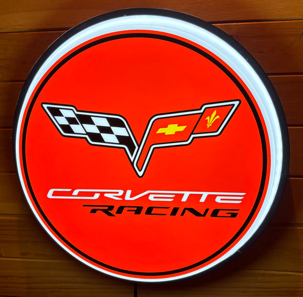Corvette Racing 18" Backlit Button Sign Design #W7205