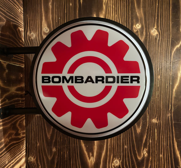 Bombardier 20" Two Sided LED Flange Sign Design #F7160