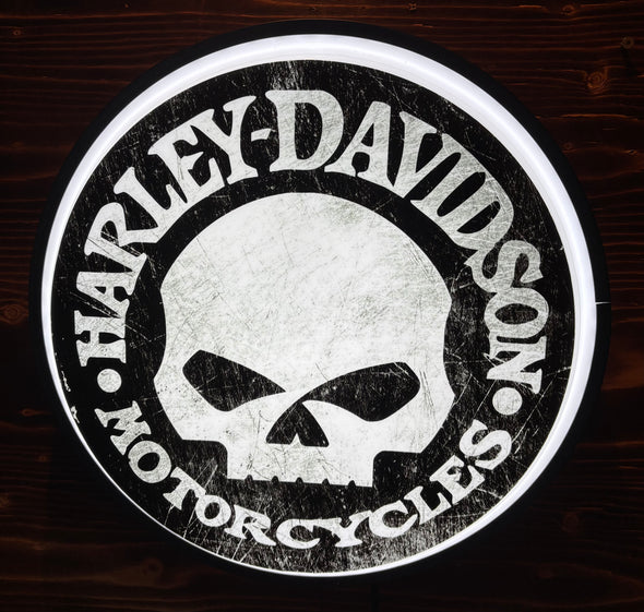 Harley Davidson 18" Backlit LED Button Sign Design #W6018