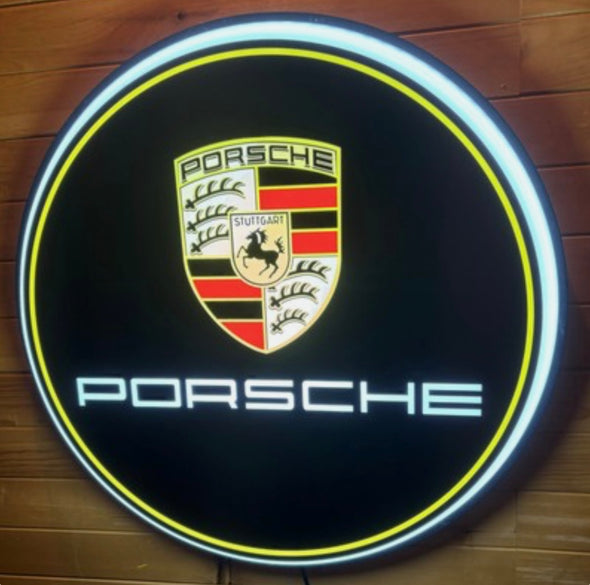 Porsche 30" Backlit LED Button Sign Design #BB5041