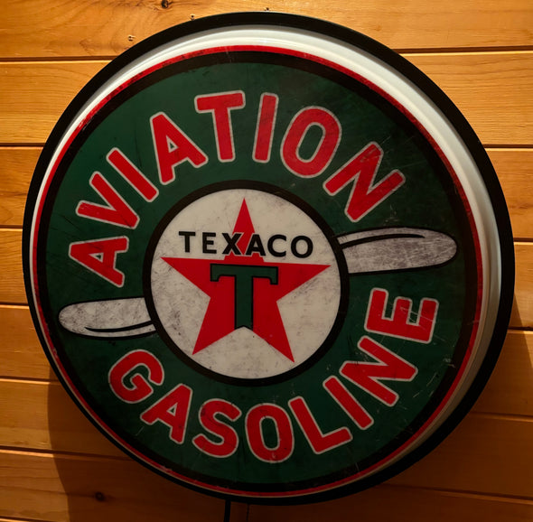 Texaco Aviation Gasoline 18" Backlit LED Sign Design #W7088