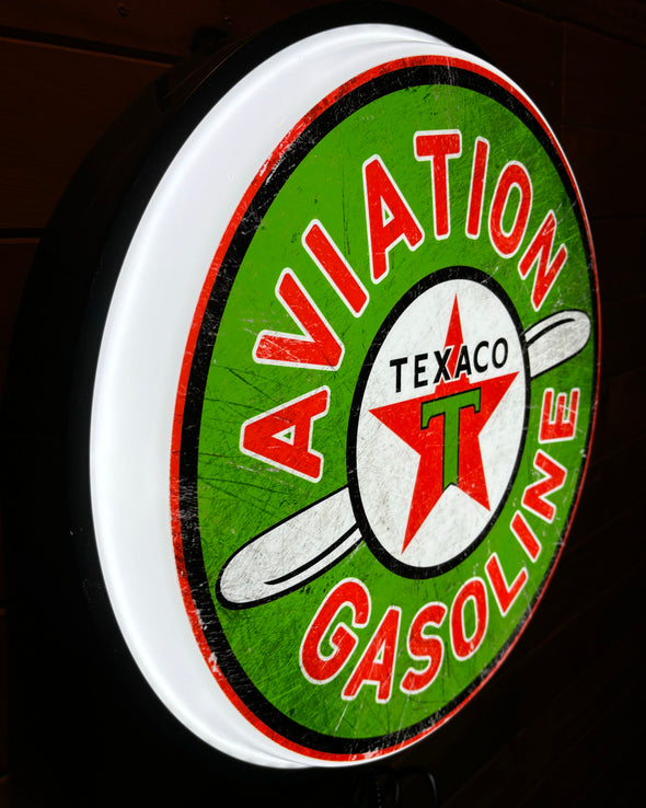 Texaco Aviation Gasoline 18" Backlit LED Sign Design #W7088