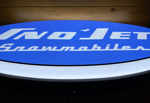 Sno-Jet Snowmobiles 32” Backlit LED Oval Sign Design #V7218