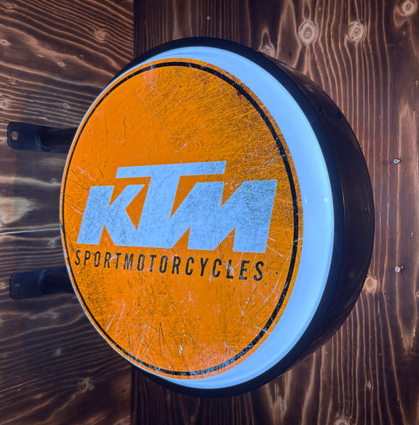 KTM Sportmotorcycles 20" Two Sided LED Fixed Flange Sign Design #F5004