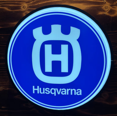 Husqvarna 18" Backlit LED Button Sign Design #W5060