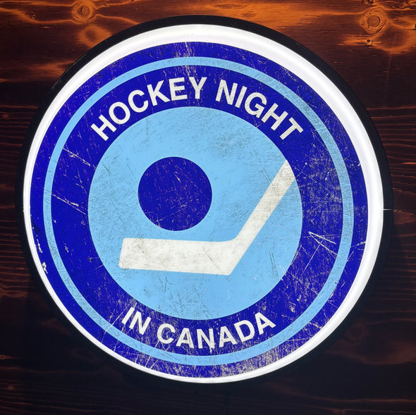Vintage Hockey Night In Canada 18" Backlit LED Button Sign Design #W7086