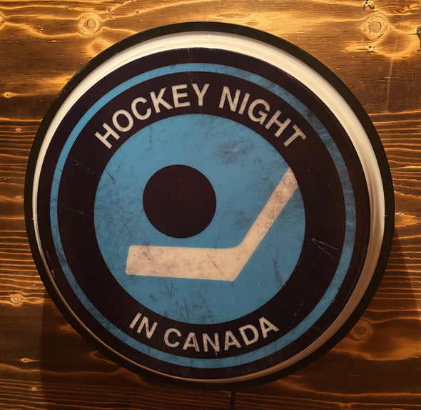 Vintage Hockey Night In Canada 18" Backlit LED Button Sign Design #W7086