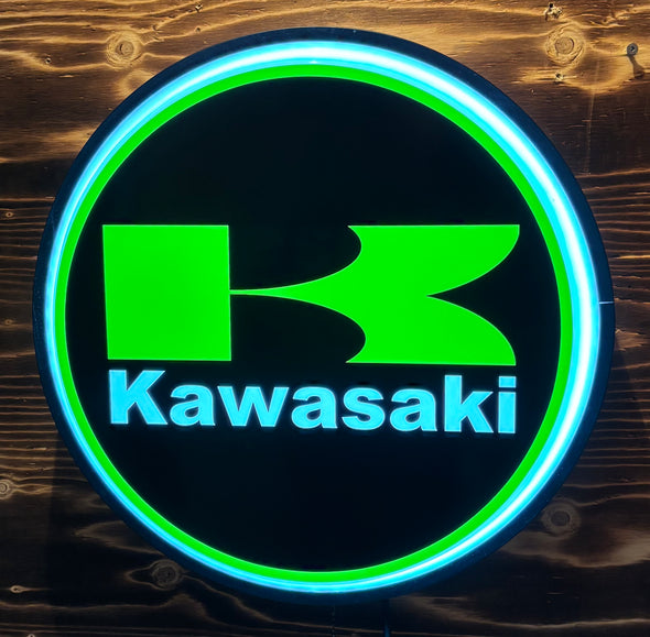 Kawasaki 18" Backlit LED Button Sign Design #W5011