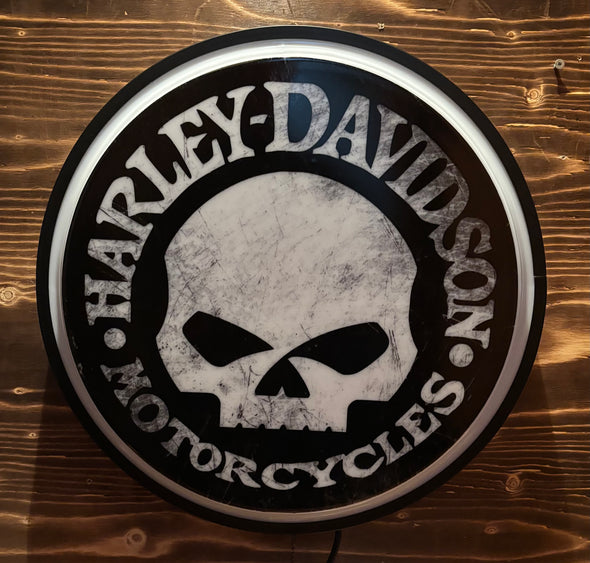 Harley Davidson 18" Backlit LED Button Sign Design #W6018