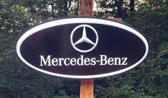 Mercedes 32" Backlit LED Oval Sign Design #V7215
