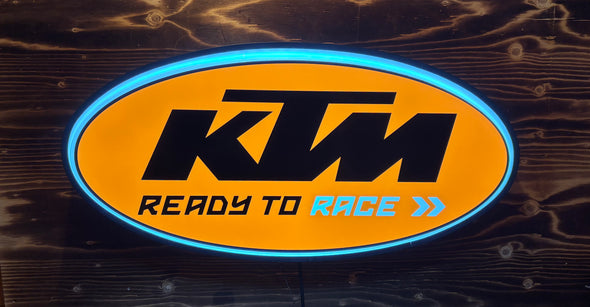KTM Ready To Race 32” Backlit LED Oval Sign Design #V7230