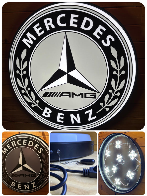 Mercedes Benz 30" Backlit LED Button Sign Design #BB5148