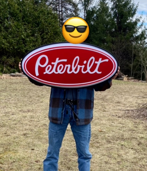 Peterbilt 32" Backlit LED Oval Sign Design #V7133