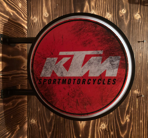 KTM Sportmotorcycles 20" Two Sided LED Fixed Flange Sign Design #F5004