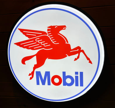 Mobil Gas 18” Backlit LED Button Sign Design #W7092