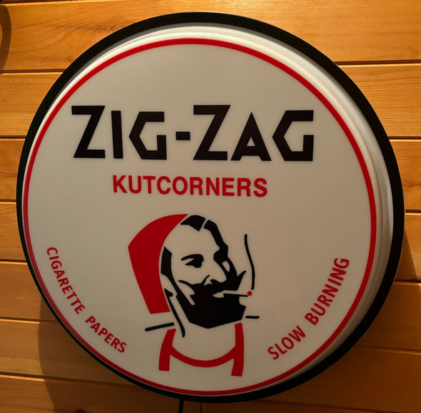 Zig-Zag 18" Backlit LED Button Sign Design #W7208