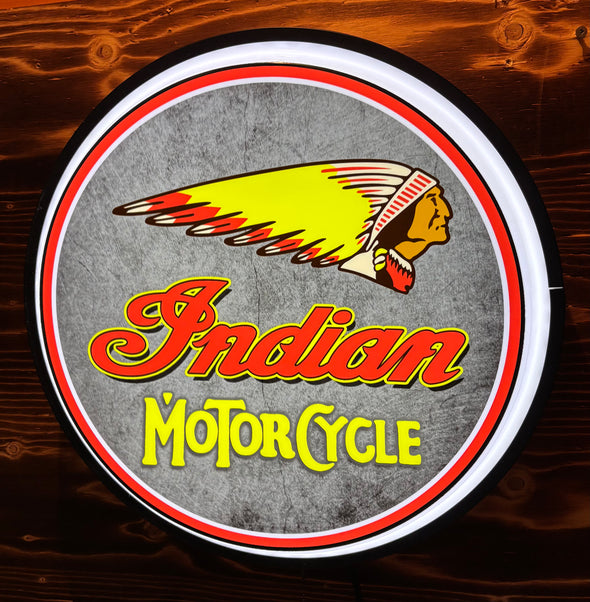 Indian Motorcycle 18" Backlit LED Button Sign Design#W7060