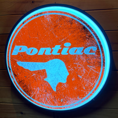 Pontiac 18” Backlit LED Button Sign Design #W7112