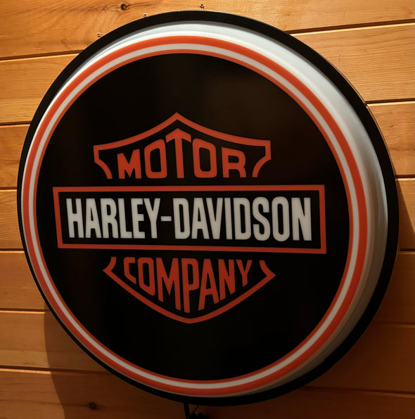Harley Davidson 18" Backlit LED Button Sign Design #W5061