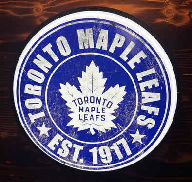 Vintage Toronto Maple Leafs 18" Backlit LED Button Sign Design #W5127