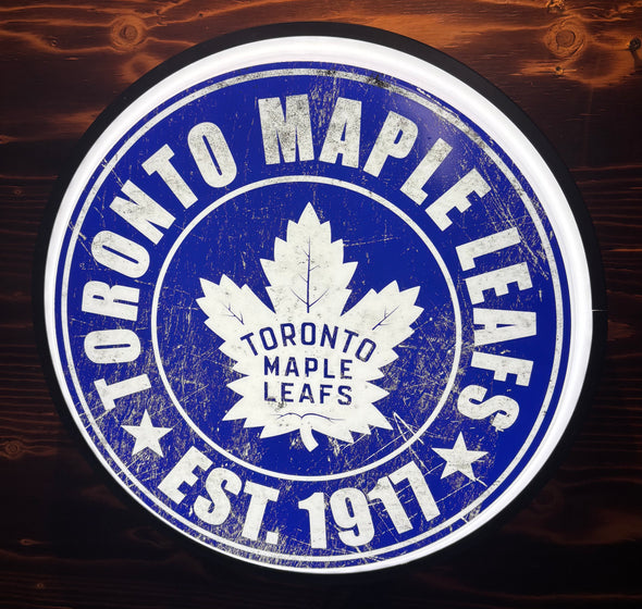 Vintage Toronto Maple Leafs 18" Backlit LED Button Sign Design #W5127