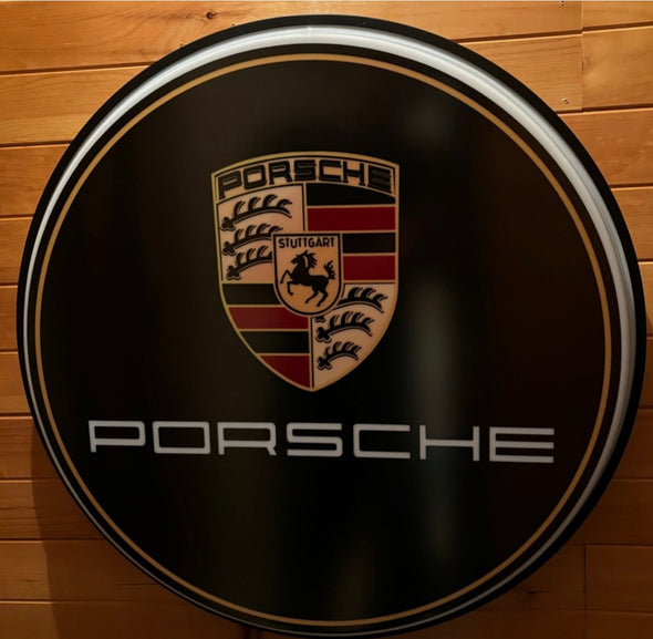 Porsche 30" Backlit LED Button Sign Design #BB5041