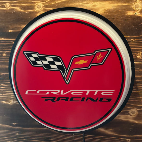 Corvette Racing 18" Backlit Button Sign Design #W7205