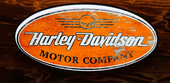 Harley Davidson 32" Backlit LED Oval Sign Design #V7123