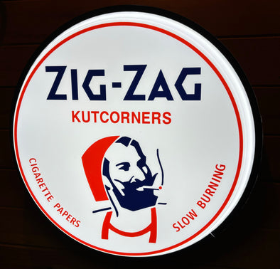 Zig-Zag 18" Backlit LED Button Sign Design #W7208