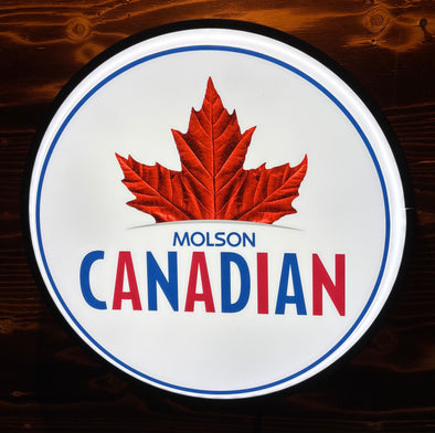 Molson Canadian 18” Backlit LED Button Sign Design #W7224