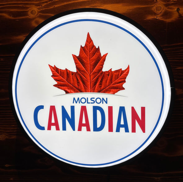 Molson Canadian 18” Backlit LED Button Sign Design #W7224