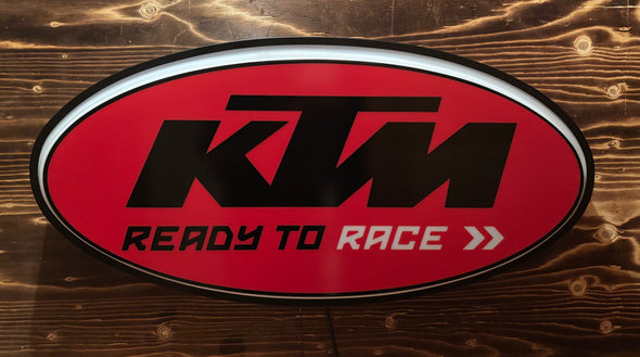KTM Ready To Race 32” Backlit LED Oval Sign Design #V7230