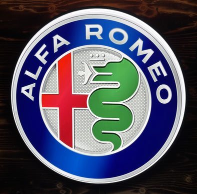 Alfa Romeo 30" Backlit LED Button Sign Design #BB5030