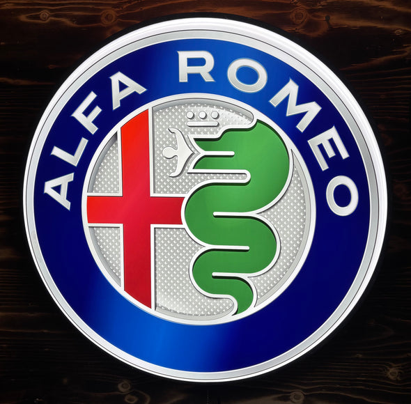 Alfa Romeo 30" Backlit LED Button Sign Design #BB5030