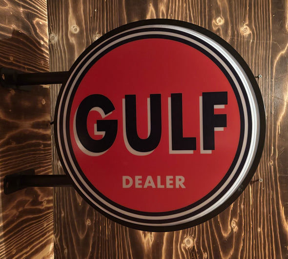 Gulf 20" Two Sided LED Fixed Flange Sign Design #F5016
